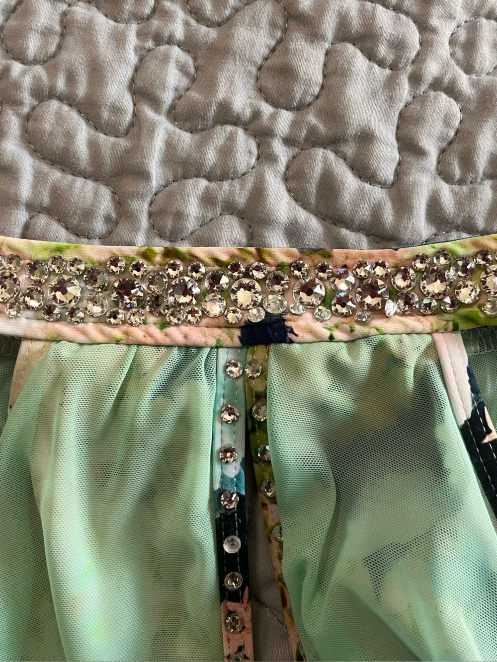 Kandi Kouture CXL Girls' Floral Halter One-Piece Dance Leotard in Mint Green